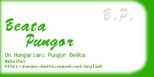 beata pungor business card